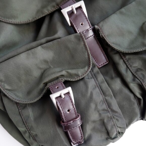 Authentic Preowned Prada Green Nylon Small Backpack - Picture 3 of 13